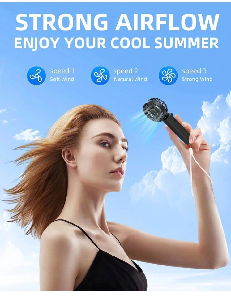 Handheld Mini Fan, Portable Fans 180° Foldable, Small Desk Fan - photo 4