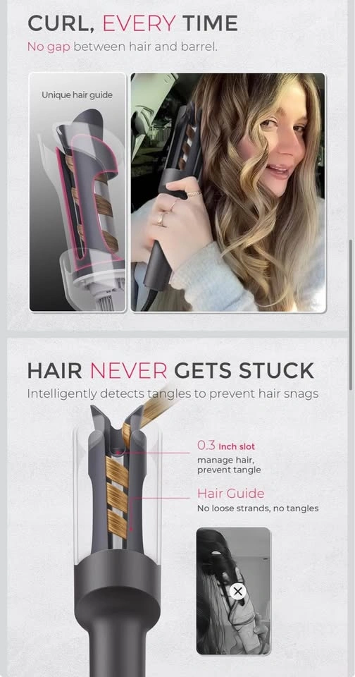 TYMO CURLPRO Automatic Curling Iron – 1" Rotating Curler - photo 3