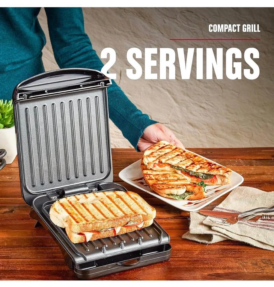 George Foreman 2-Serving Electric Indoor Grill and Panini Press - photo 2
