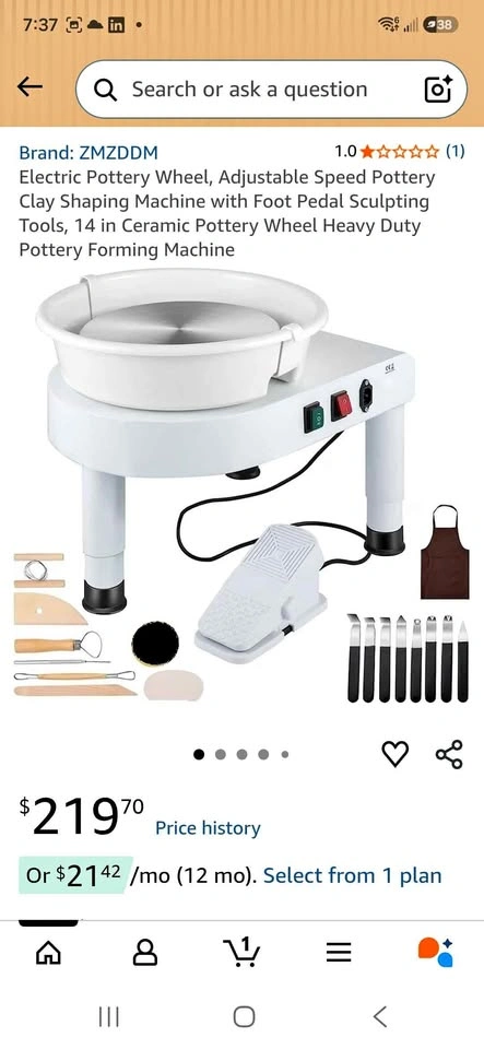 Pottery Wheel Machine – Brand New | 100–240V | Move-Out Sale