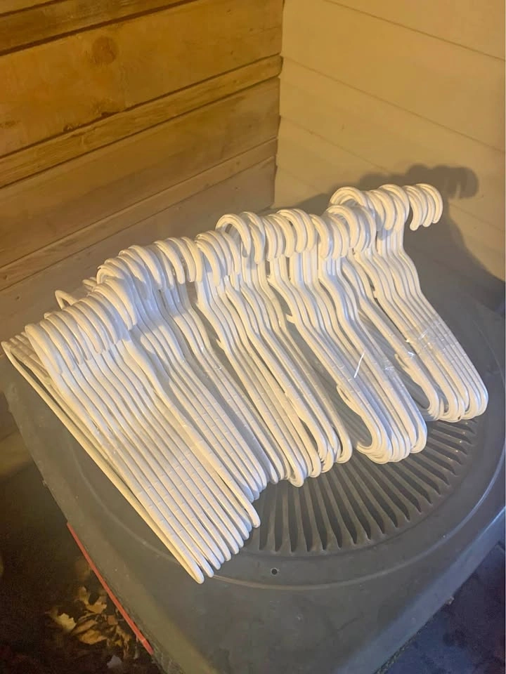 Bulk Set of White Plastic Clothes Hangers | 50pc
