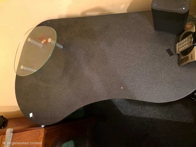 Kidney Shaped Two Tier Computer Desk