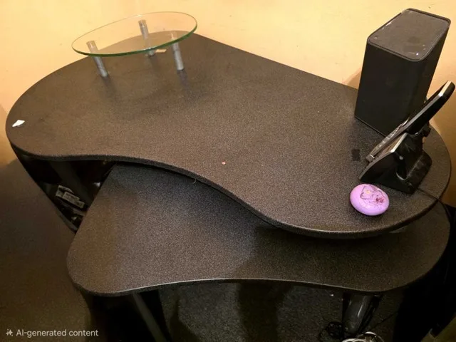Kidney Shaped Two Tier Computer Desk - photo 2