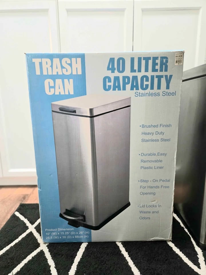 40 Liter Stainless Steel Step Trash Can - photo 4