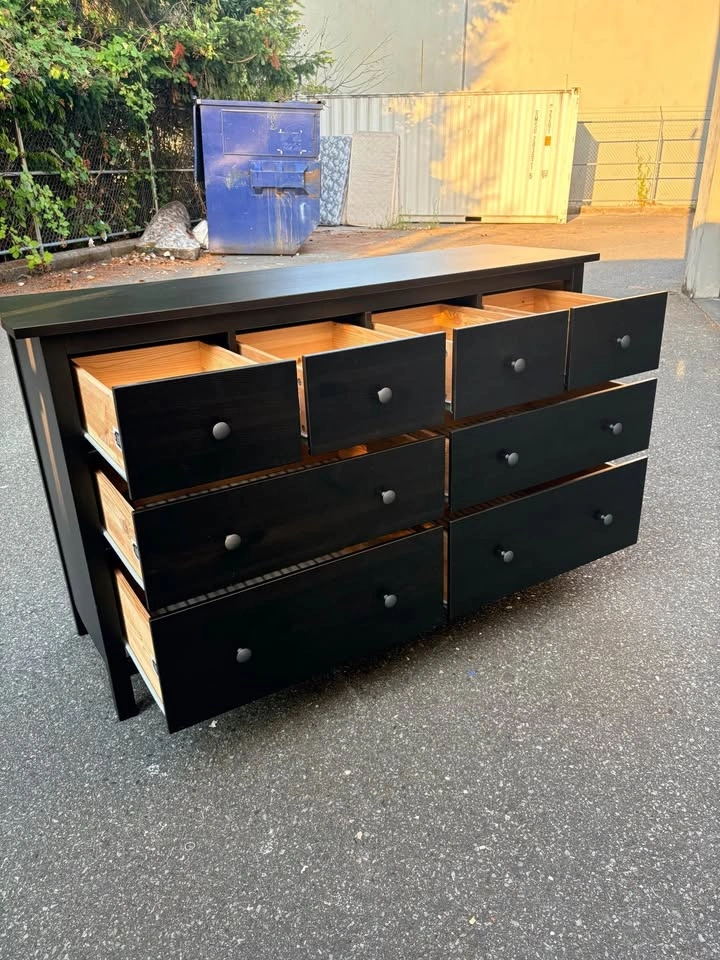IKEA hemnes 8 drawer black- brown dresser - photo 2