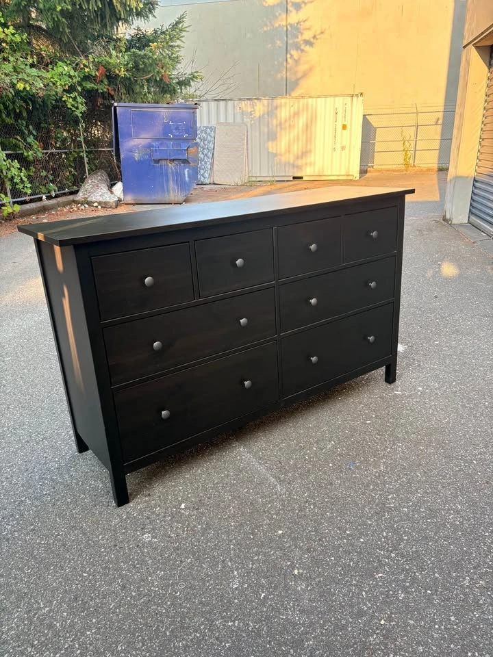 IKEA hemnes 8 drawer black- brown dresser - photo 3