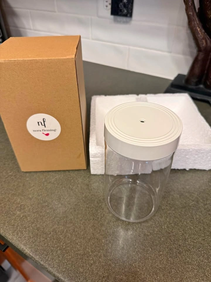 Nora Fleming Pinstripes Large Canister Holds One Mini In Center