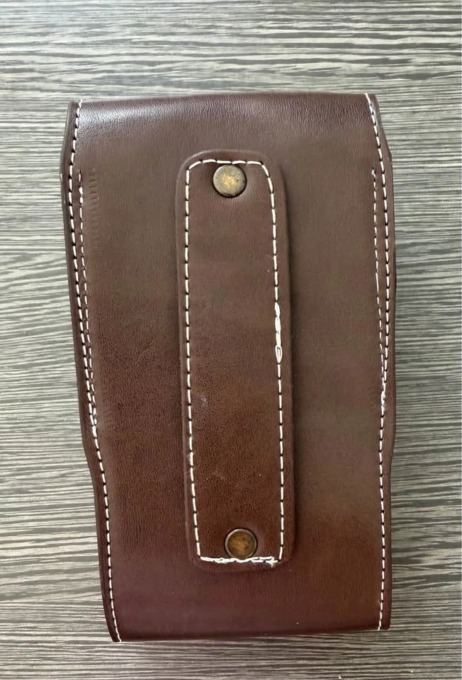 Men's Phone Case Embroidery Genuine Cow Leather Horse Design - photo 3