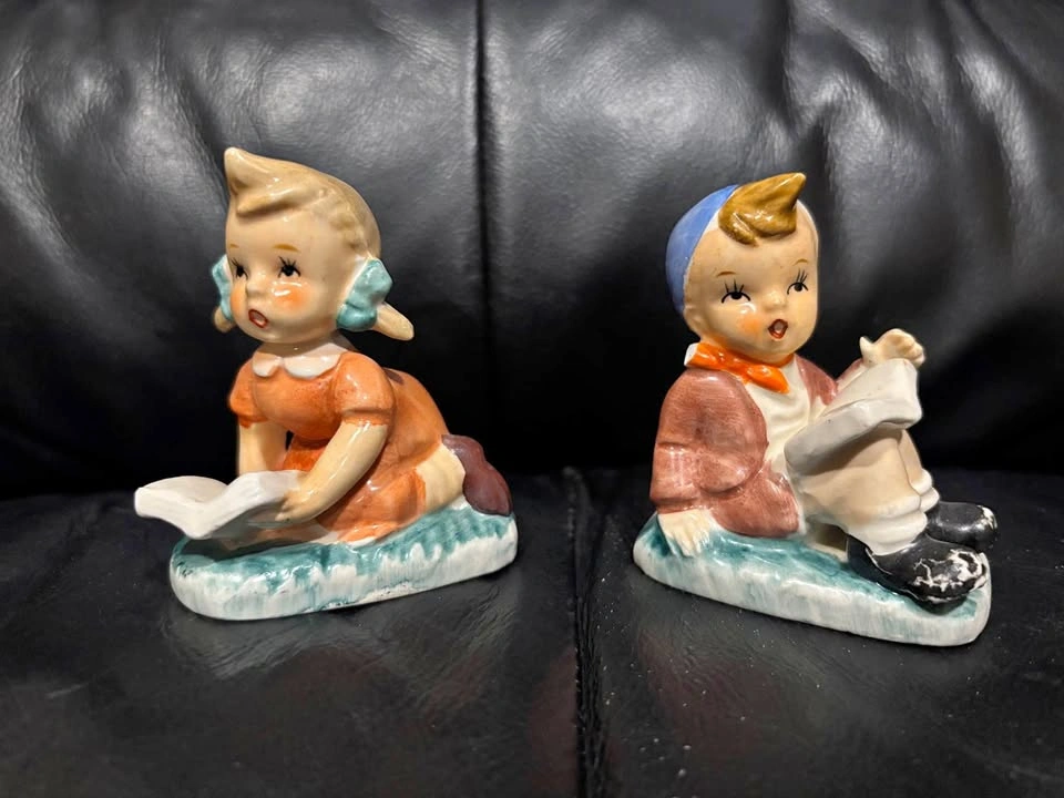 Vintage Mid-Century Japanese Hand Painted Ceramic Figurines