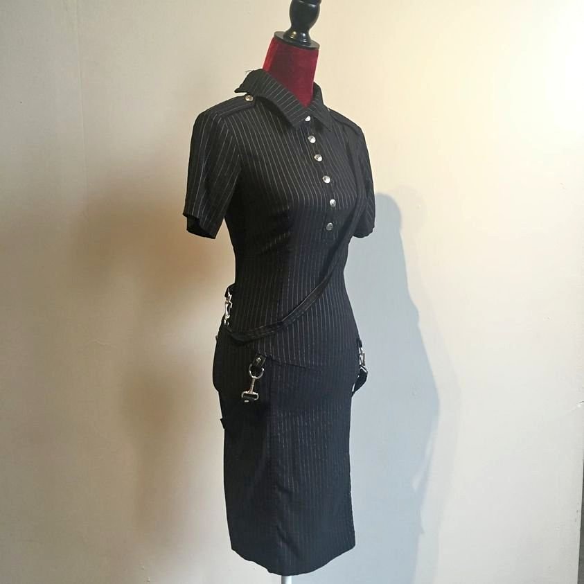Vintage Lip Service Suspender Dress Goth Punk