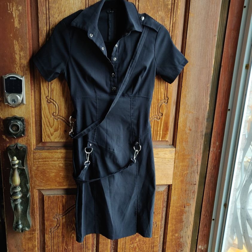 Vintage Lip Service Suspender Dress Goth Punk - photo 2