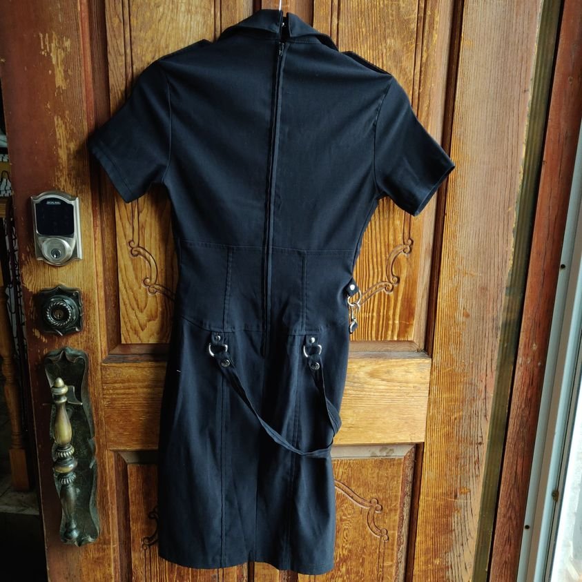 Vintage Lip Service Suspender Dress Goth Punk - photo 3