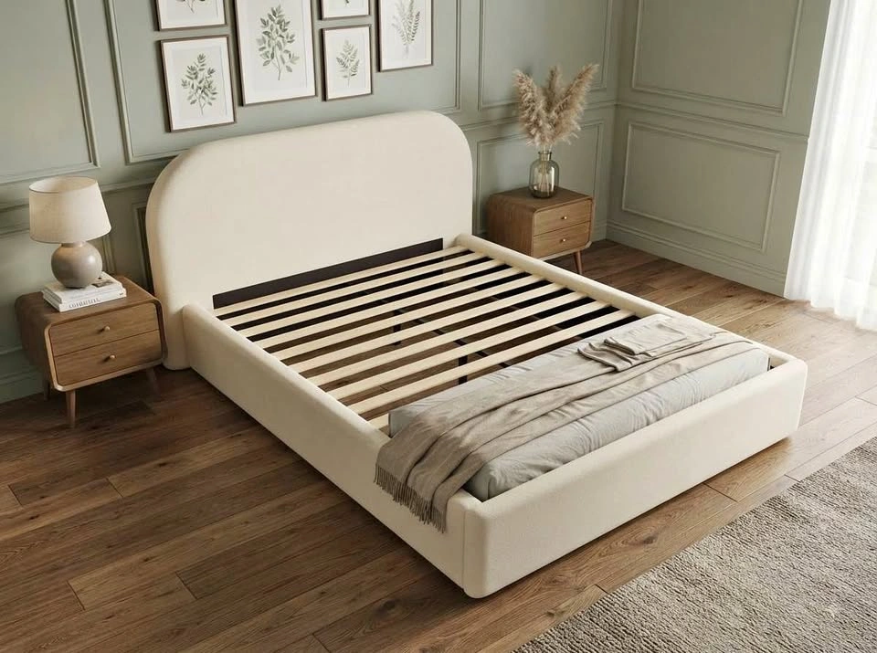 Upholstered Cream King bed