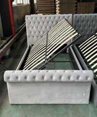 Brand New - Grey Velvet King Bed - photo 3