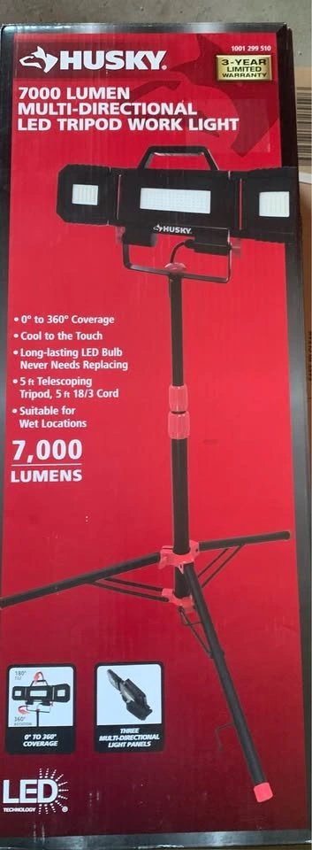 Husky 7000 Lumens LED Tripod Work Light - photo 4