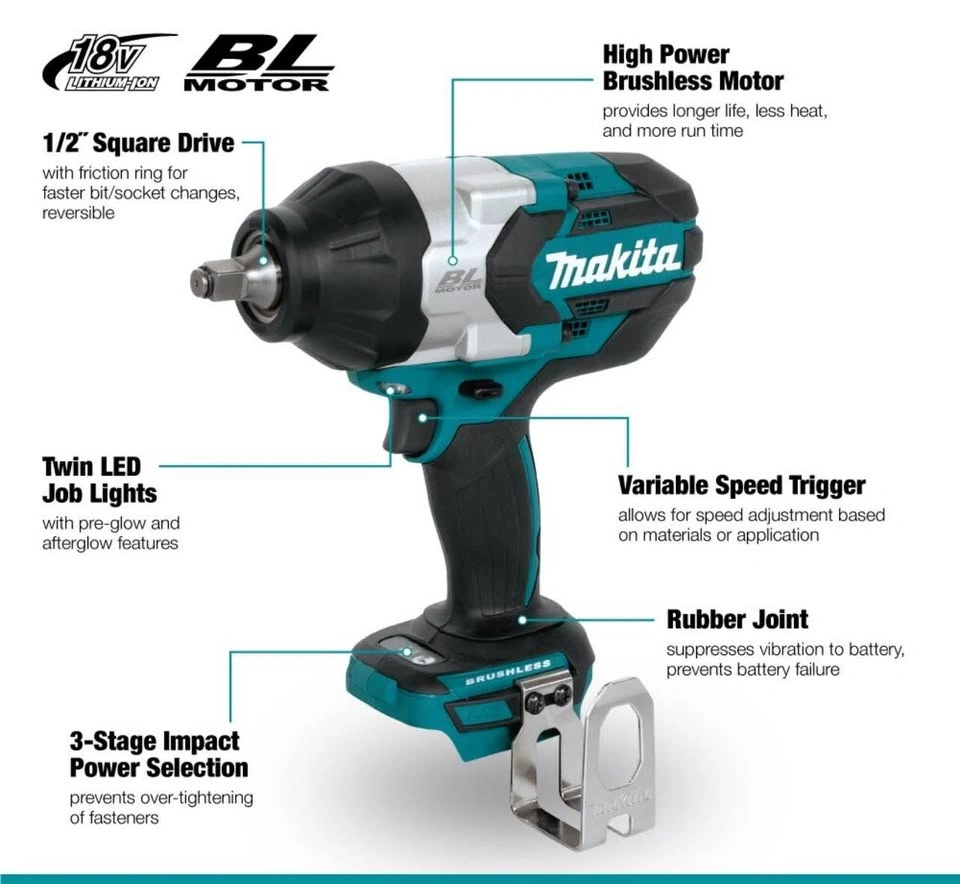 MAKITA 18V LXT 1/2-inch High Torque Impact Wrench - photo 3
