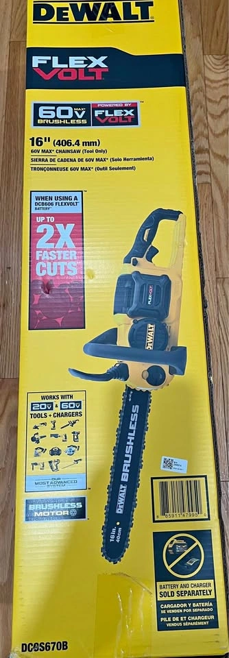 DEWALT 60V MAX FLEXVOLT Cordless Brushless 16-inch Chainsaw