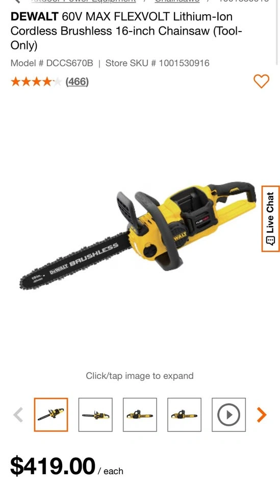 DEWALT 60V MAX FLEXVOLT Cordless Brushless 16-inch Chainsaw - photo 2