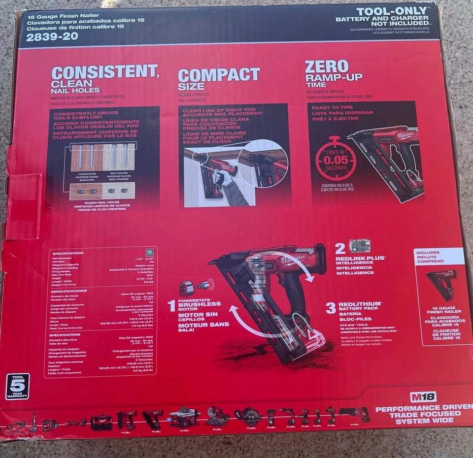 Milwaukee Tool M18 FUEL Gen II 15-Gauge Angled Finish Nailer - photo 5