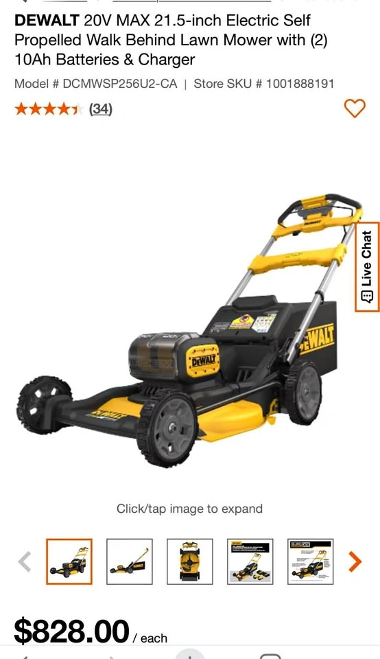 DEWALT 20V MAX 21.5-inch Self Propelled Lawn Mower w/ 2 Batterie