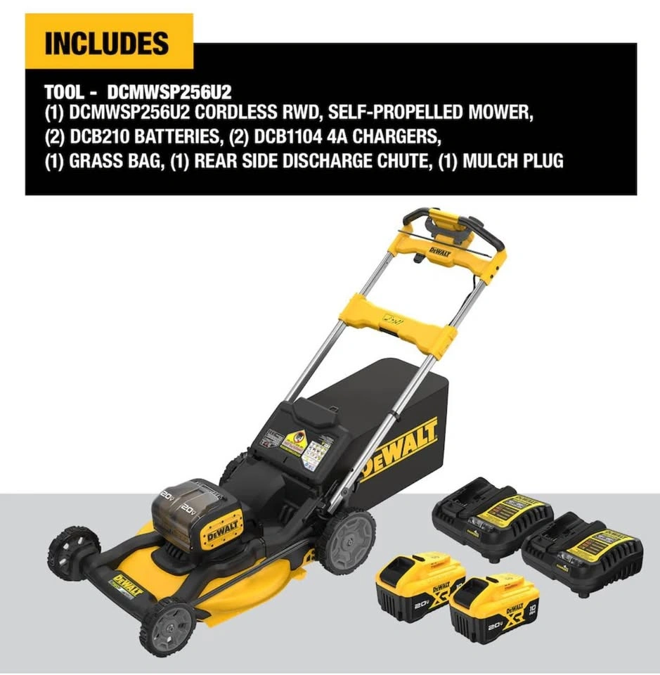 DEWALT 20V MAX 21.5-inch Self Propelled Lawn Mower w/ 2 Batterie - photo 4
