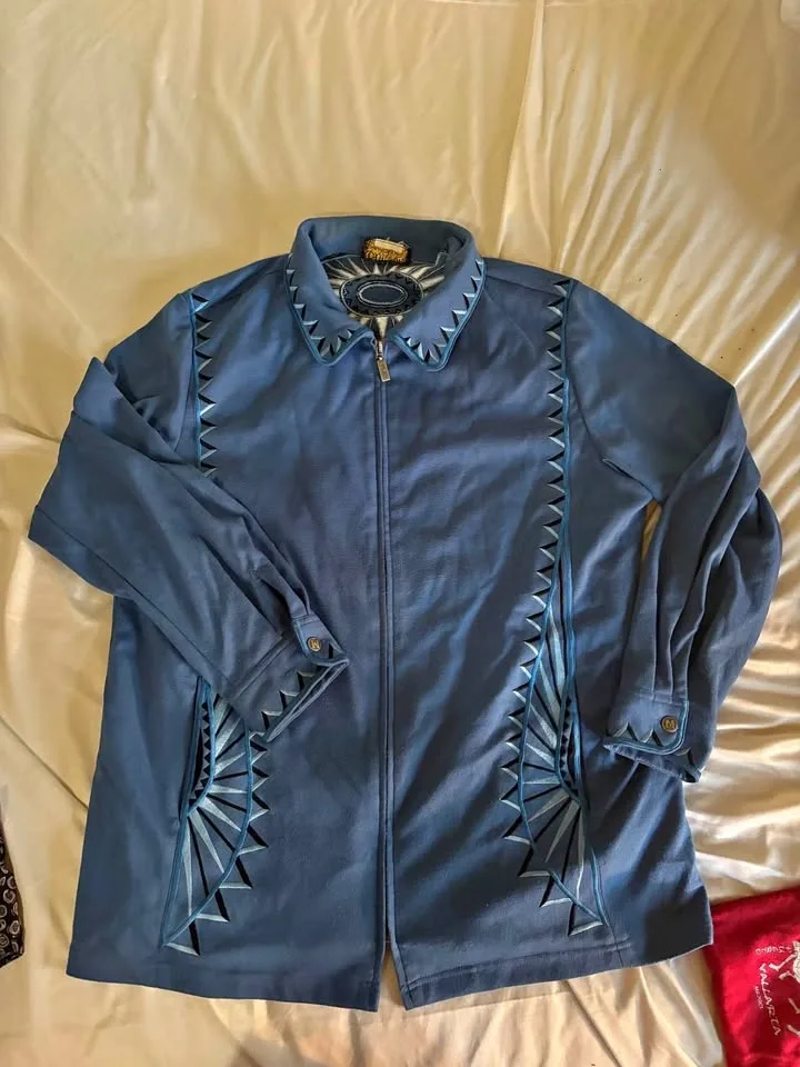Vintage patterned zip up sweater