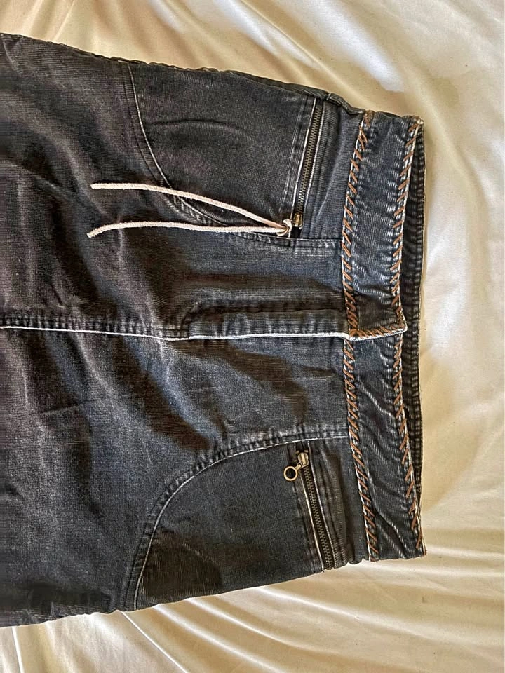 Y2K corduroy and suede skirt