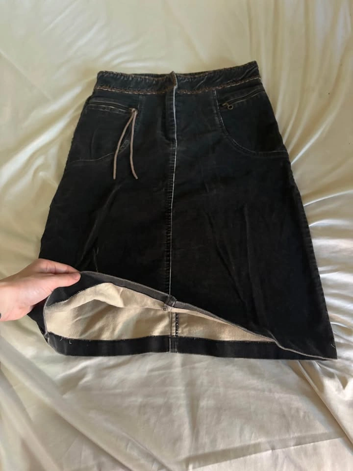 Y2K corduroy and suede skirt - photo 2