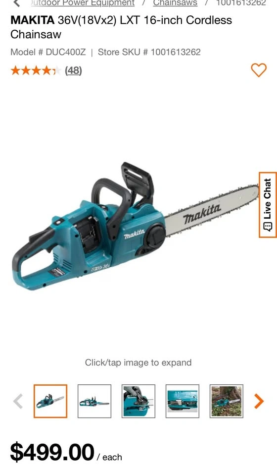 Makita chainsaw 16 inch