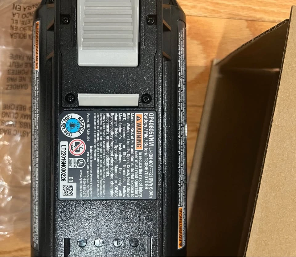 Ryobi battery 40v 6AH - photo 3