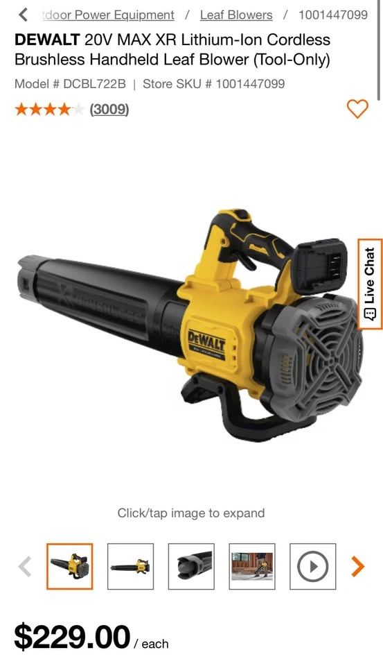 DEWALT 20V MAX XR Leaf Blower (Tool-Only) Model # DCBL722B - photo 2