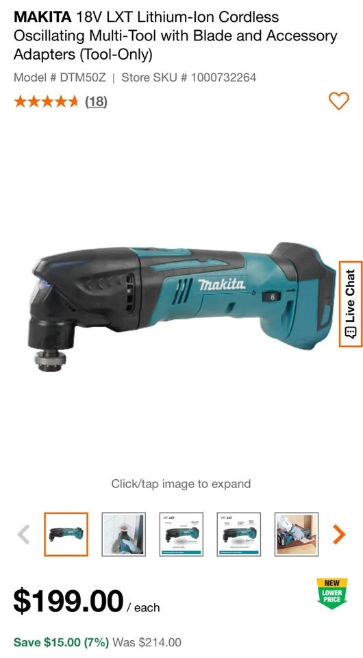 MAKITA 18V LXT Oscillating Multi-Tool with Blade and Accessory - photo 2