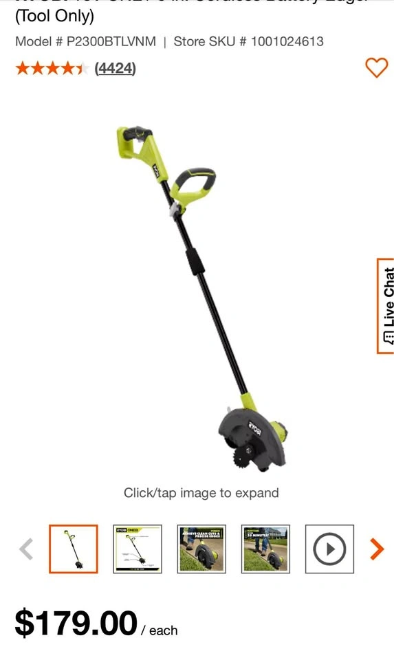 RYOBI Edger 18v (Tool Only)