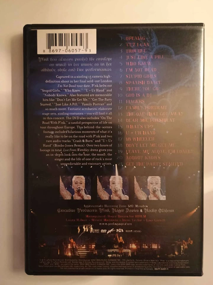 Pink live from Wembley arena dvd and live in Europe dvd set - photo 2