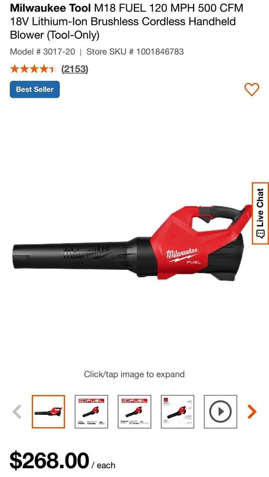 Milwaukee air blower FUEL