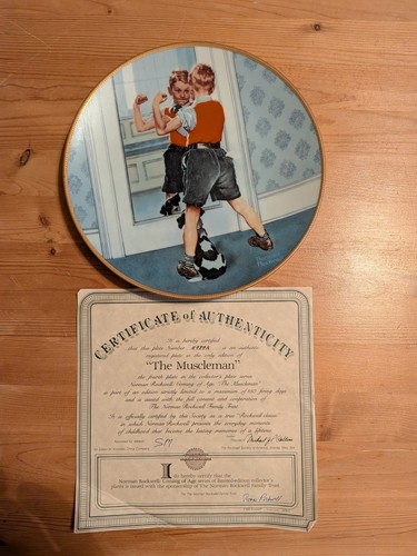 Norman Rockwell The Muscleman 1990 Knowles Collector Plate