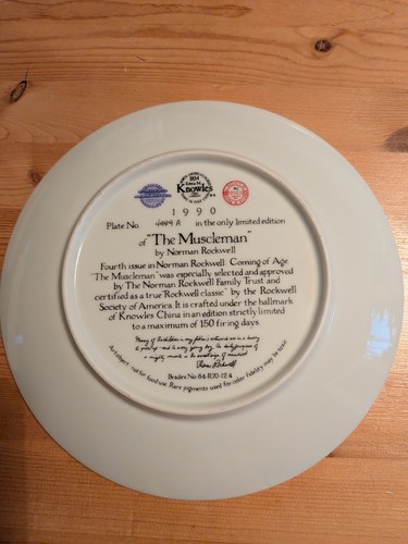 Norman Rockwell The Muscleman 1990 Knowles Collector Plate - photo 2