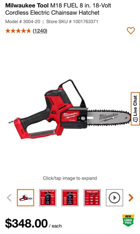 Milwaukee Tool M18 FUEL 8 in. Chainsaw Hatchet