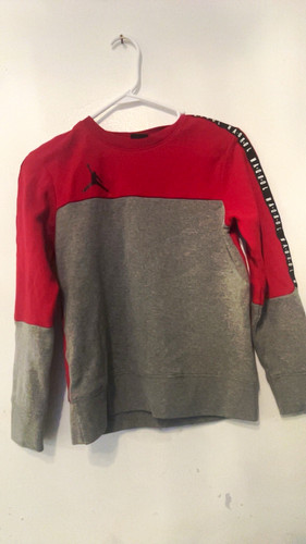 Jordan red and gray sweatshirt size medium/10-12 year old
