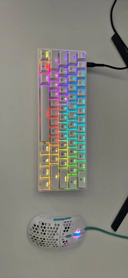 White RGB keyboard and mouse (Wired)