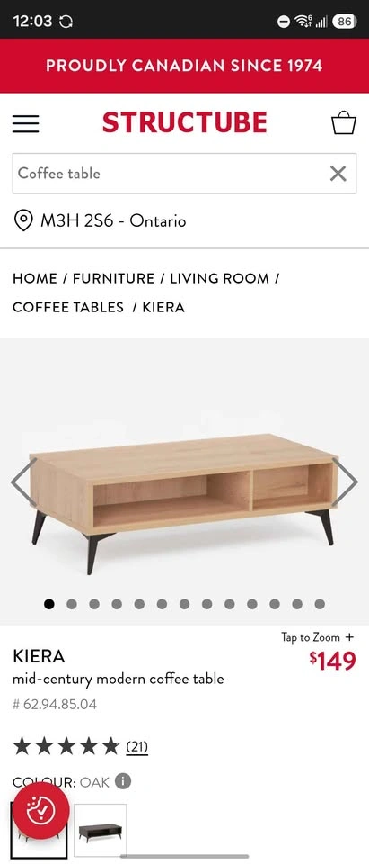 Structube Kiera Mid-Century Modern Coffee Table - photo 3