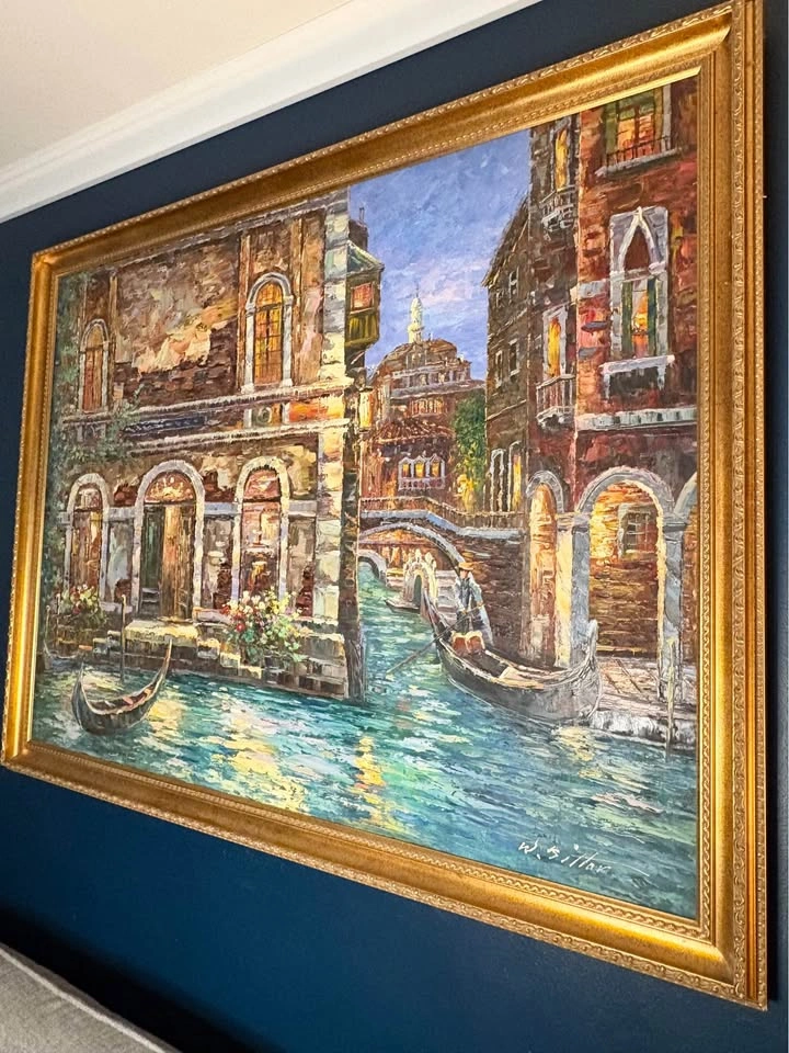 Large Framed Venice Painting - photo 2