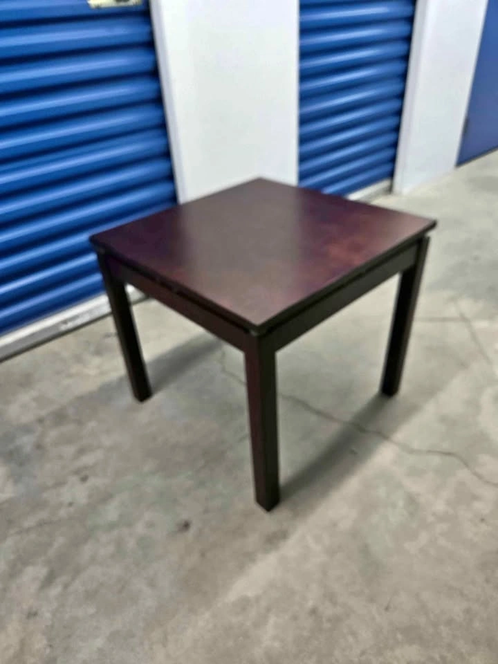 Dark Wood Square Side Table