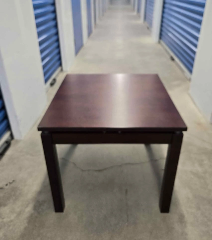 Dark Wood Square Side Table - photo 2
