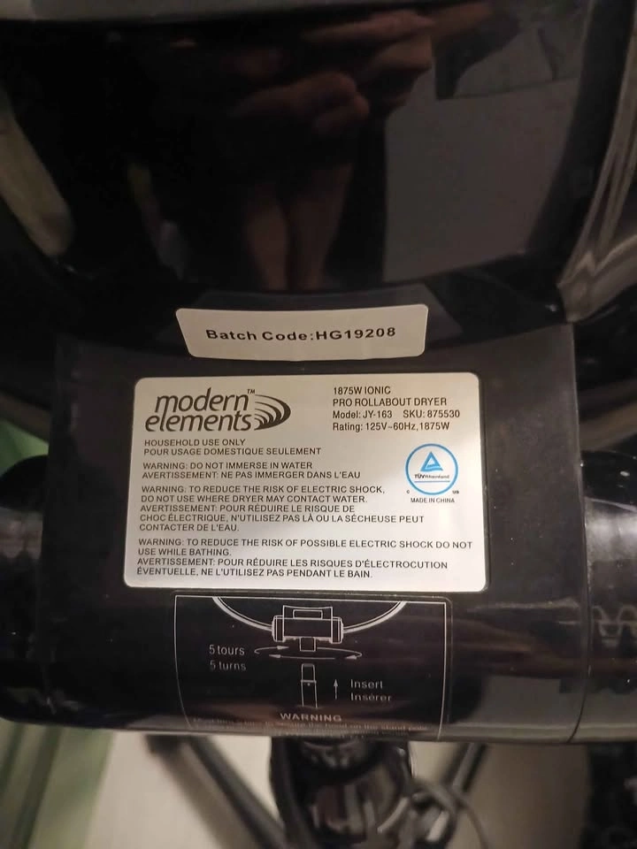 1875W Ionic Pro Rollabout Tourmaline Dryer - photo 4
