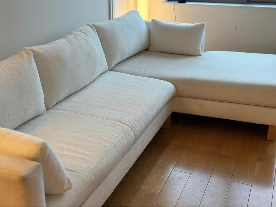 Crate & Barrel White Sectional Couch - photo 3