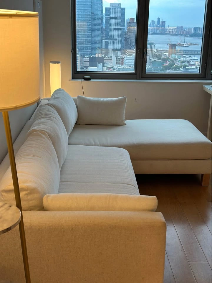 Crate & Barrel White Sectional Couch - photo 4