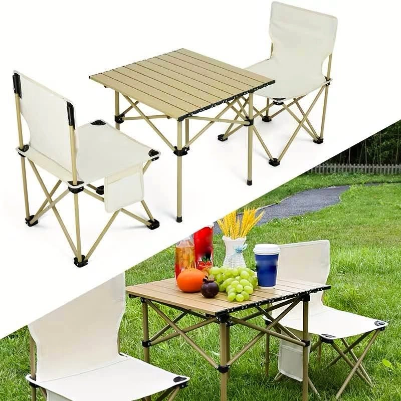 3-Piece Portable Folding Camping Table and Chair on sale