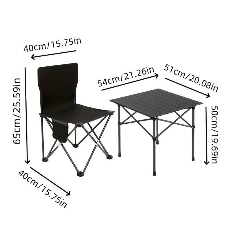 3-Piece Portable Folding Camping Table and Chair on sale - photo 5