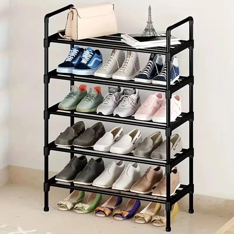 5-Tier Black Metal Shoe Rack - photo 2